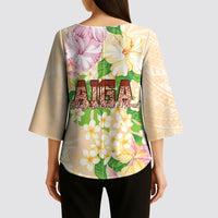 Samoa AIGA Floral Theme Kimono Sleeve Blouse Always In God's Arms