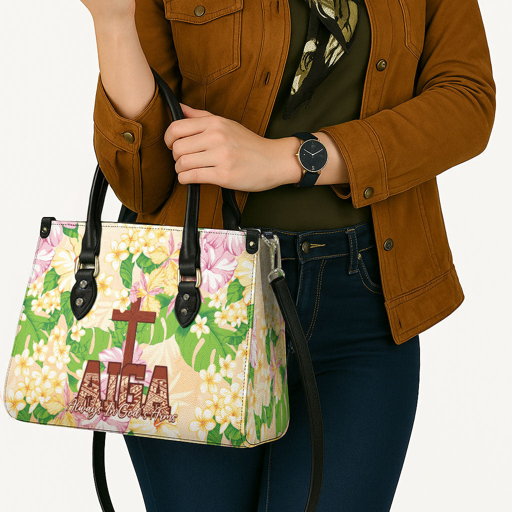Samoa AIGA Floral Theme Leather Bag Always In God's Arms