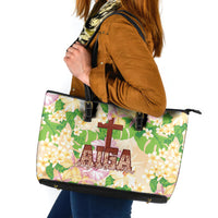 Samoa AIGA Floral Theme Leather Tote Bag Always In God's Arms