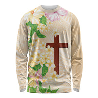 Samoa AIGA Floral Theme Long Sleeve Shirt Always In God's Arms