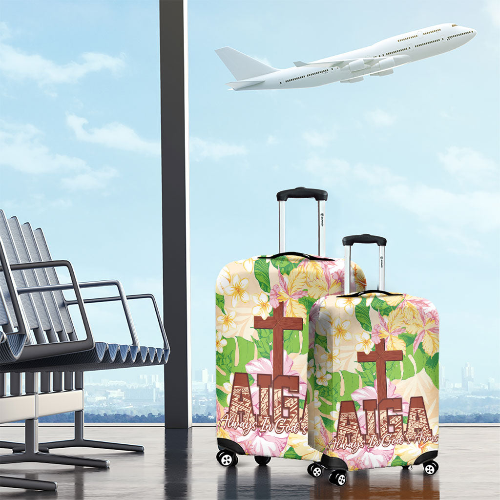 Samoa AIGA Floral Theme Luggage Cover Always In God's Arms