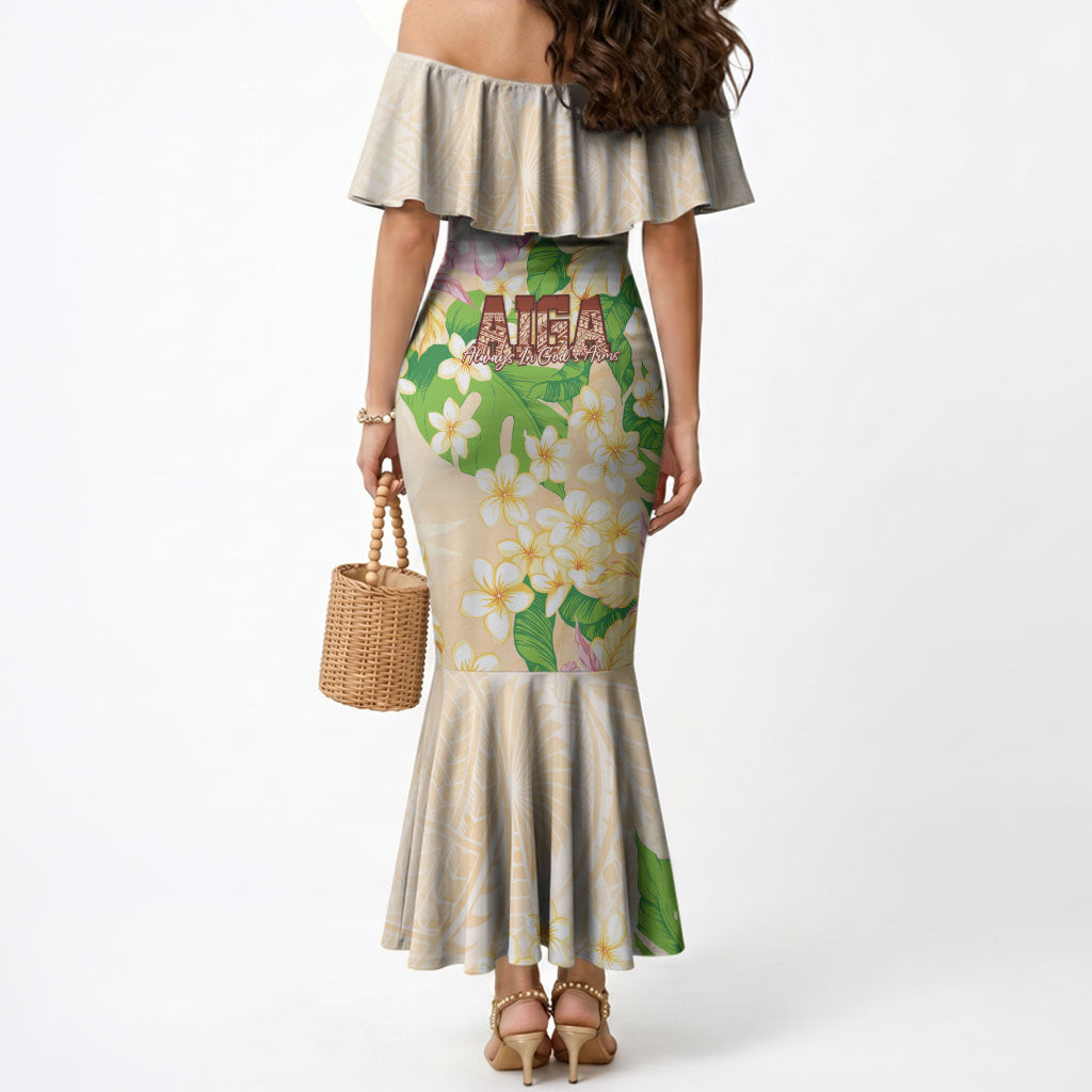 Samoa AIGA Floral Theme Mermaid Dress Always In God's Arms