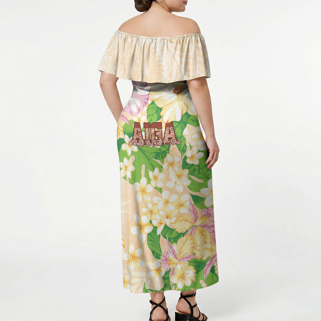 Samoa AIGA Floral Theme Off Shoulder Maxi Dress Always In God's Arms