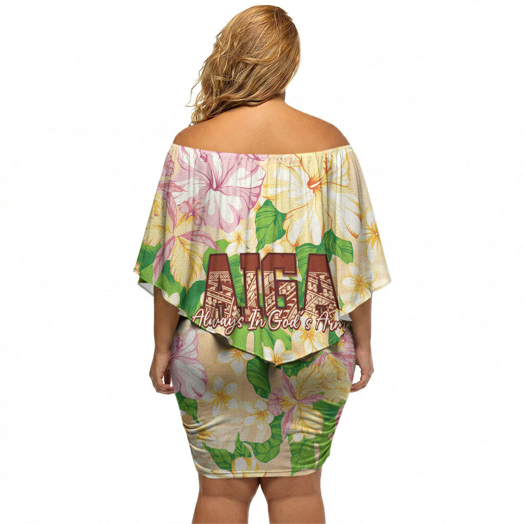 Samoa AIGA Floral Theme Off Shoulder Short Dress Always In God's Arms
