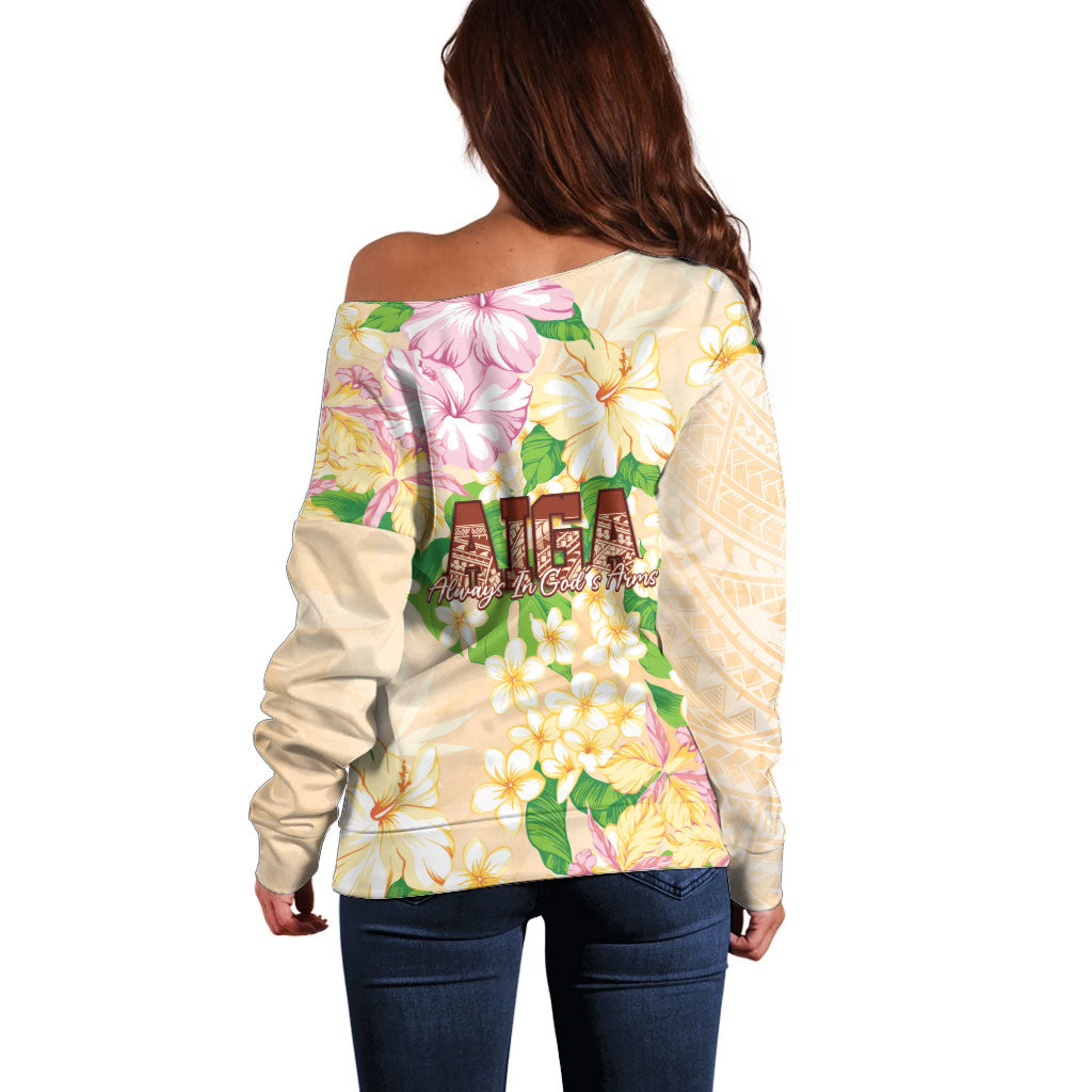 Samoa AIGA Floral Theme Off Shoulder Sweater Always In God's Arms