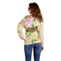 Samoa AIGA Floral Theme Off Shoulder Sweater Always In God's Arms