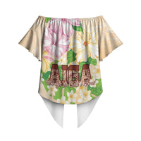 Samoa AIGA Floral Theme Off Shoulder Wrap Waist Top Always In God's Arms