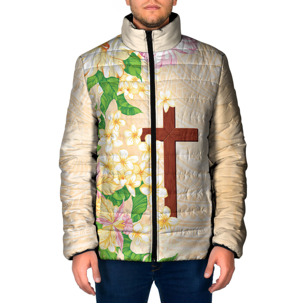 Samoa AIGA Floral Theme Padded Jacket Always In God's Arms LT7 Men Multicolor - Polynesian Pride