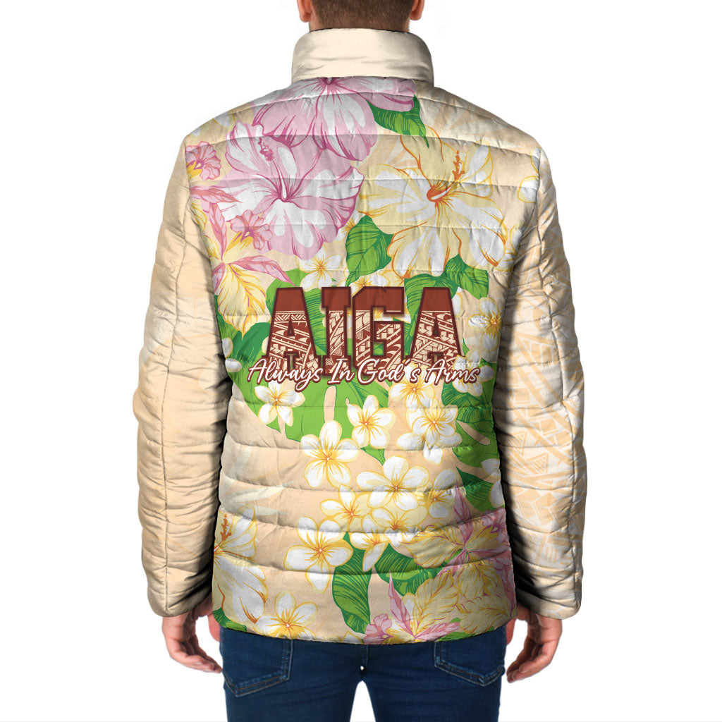 Samoa AIGA Floral Theme Padded Jacket Always In God's Arms
