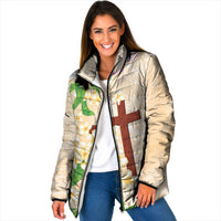 Samoa AIGA Floral Theme Padded Jacket Always In God's Arms