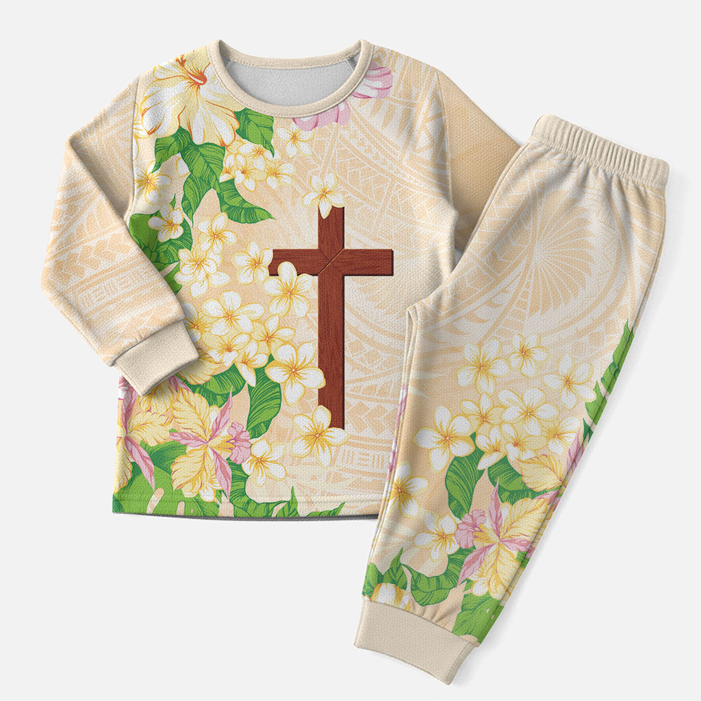 Samoa AIGA Floral Theme Christmas Pajama Set Always In God's Arms