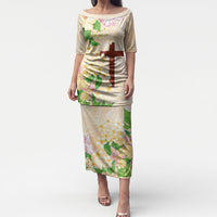 Samoa AIGA Floral Theme Puletasi Always In God's Arms