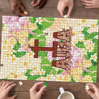 Samoa AIGA Floral Theme Puzzle Always In God's Arms