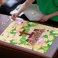 Samoa AIGA Floral Theme Puzzle Always In God's Arms