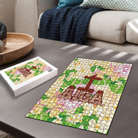 Samoa AIGA Floral Theme Puzzle Always In God's Arms