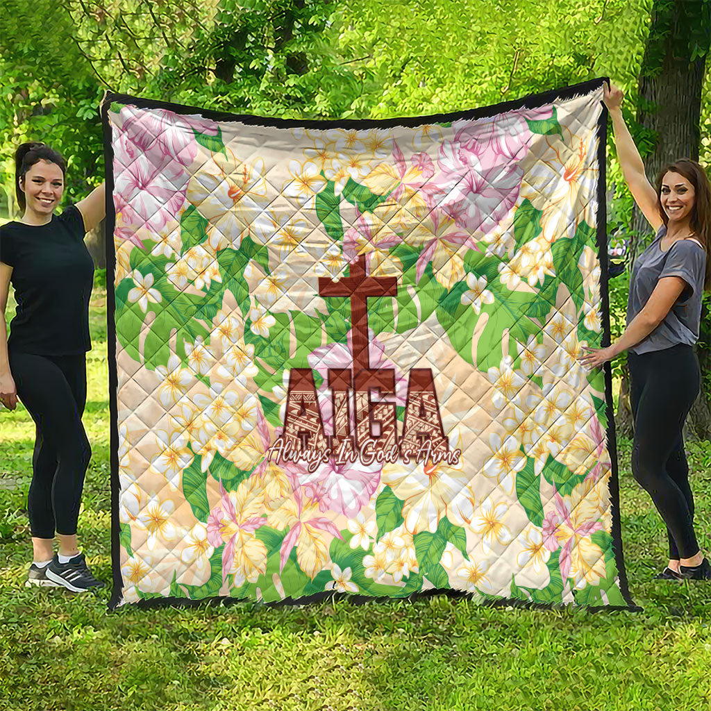Samoa AIGA Floral Theme Quilt Always In God's Arms