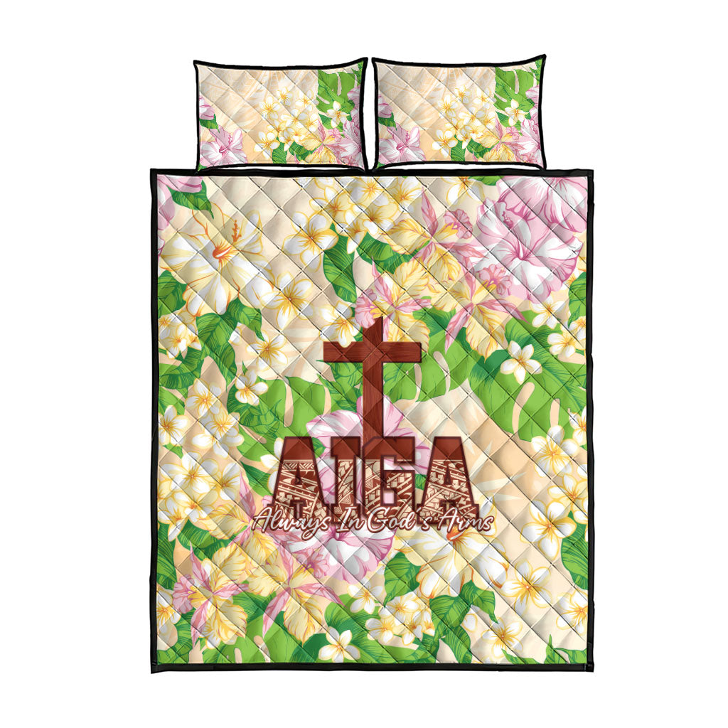 Samoa AIGA Floral Theme Quilt Bed Set Always In God's Arms