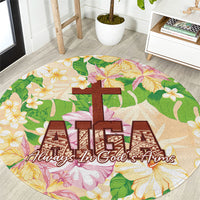 Samoa AIGA Floral Theme Round Carpet Always In God's Arms