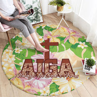 Samoa AIGA Floral Theme Round Carpet Always In God's Arms