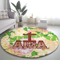 Samoa AIGA Floral Theme Round Carpet Always In God's Arms