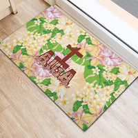 Samoa AIGA Floral Theme Rubber Doormat Always In God's Arms