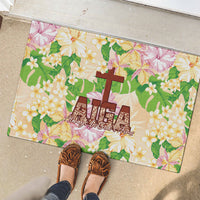 Samoa AIGA Floral Theme Rubber Doormat Always In God's Arms