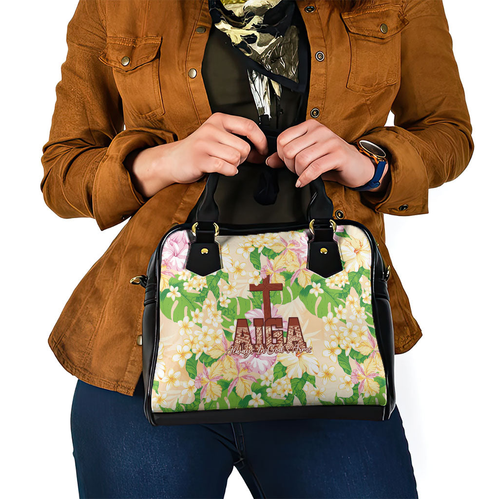 Samoa AIGA Floral Theme Shoulder Handbag Always In God's Arms