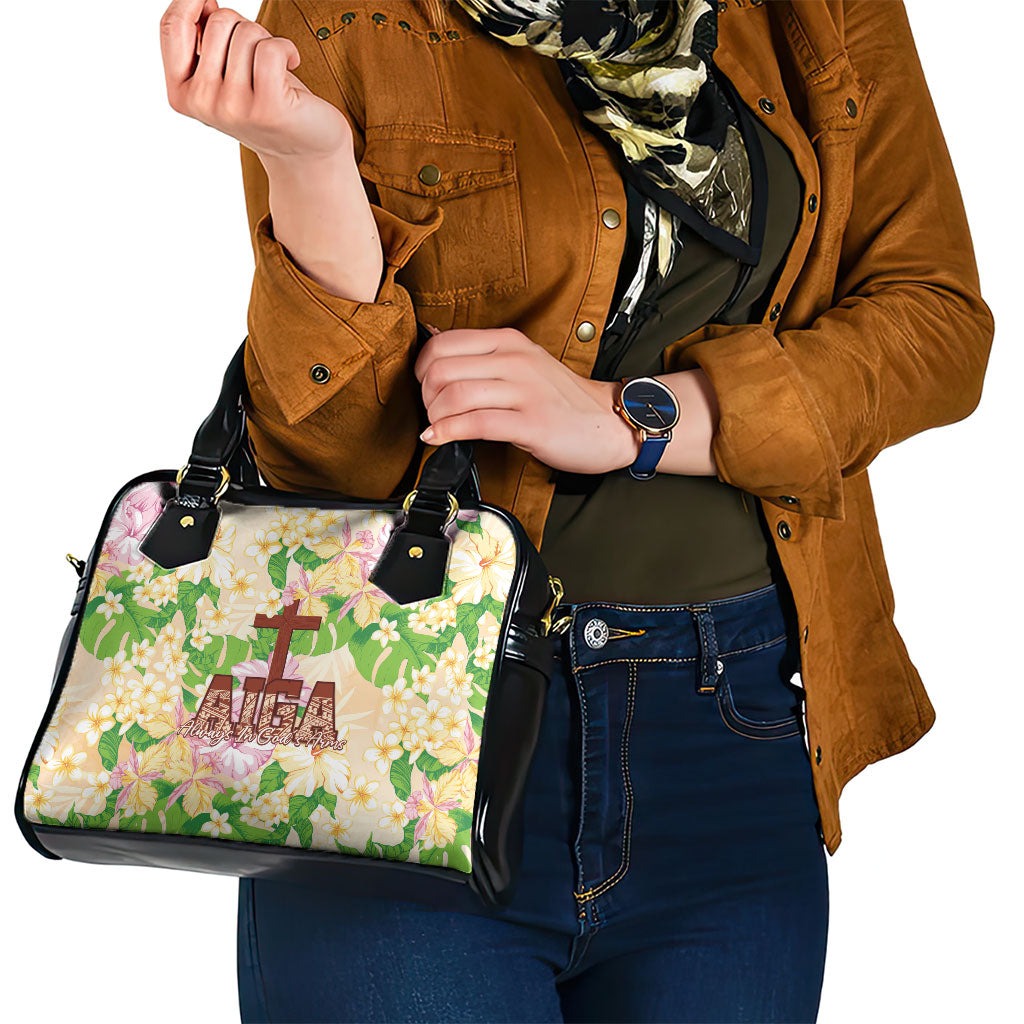 Samoa AIGA Floral Theme Shoulder Handbag Always In God's Arms