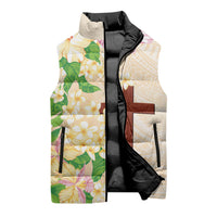 Samoa AIGA Floral Theme Sleeveless Puffer Jacket Always In God's Arms