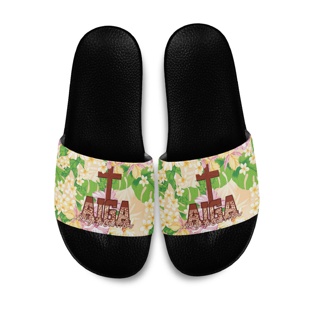 Samoa AIGA Floral Theme Slide Sandals Always In God's Arms