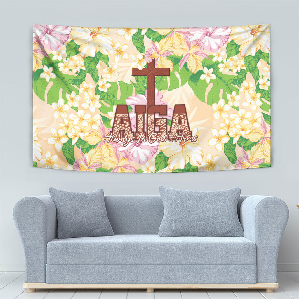 Samoa AIGA Floral Theme Tapestry Always In God's Arms