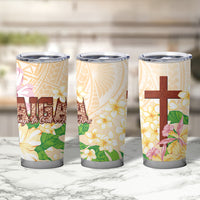 Samoa AIGA Floral Theme Tumbler Cup Always In God's Arms