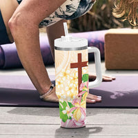 Samoa AIGA Floral Theme Tumbler With Handle Always In God's Arms