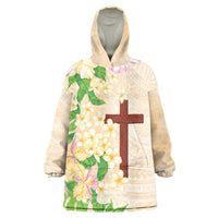 Samoa AIGA Floral Theme Wearable Blanket Hoodie Always In God's Arms