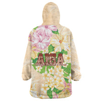 Samoa AIGA Floral Theme Wearable Blanket Hoodie Always In God's Arms