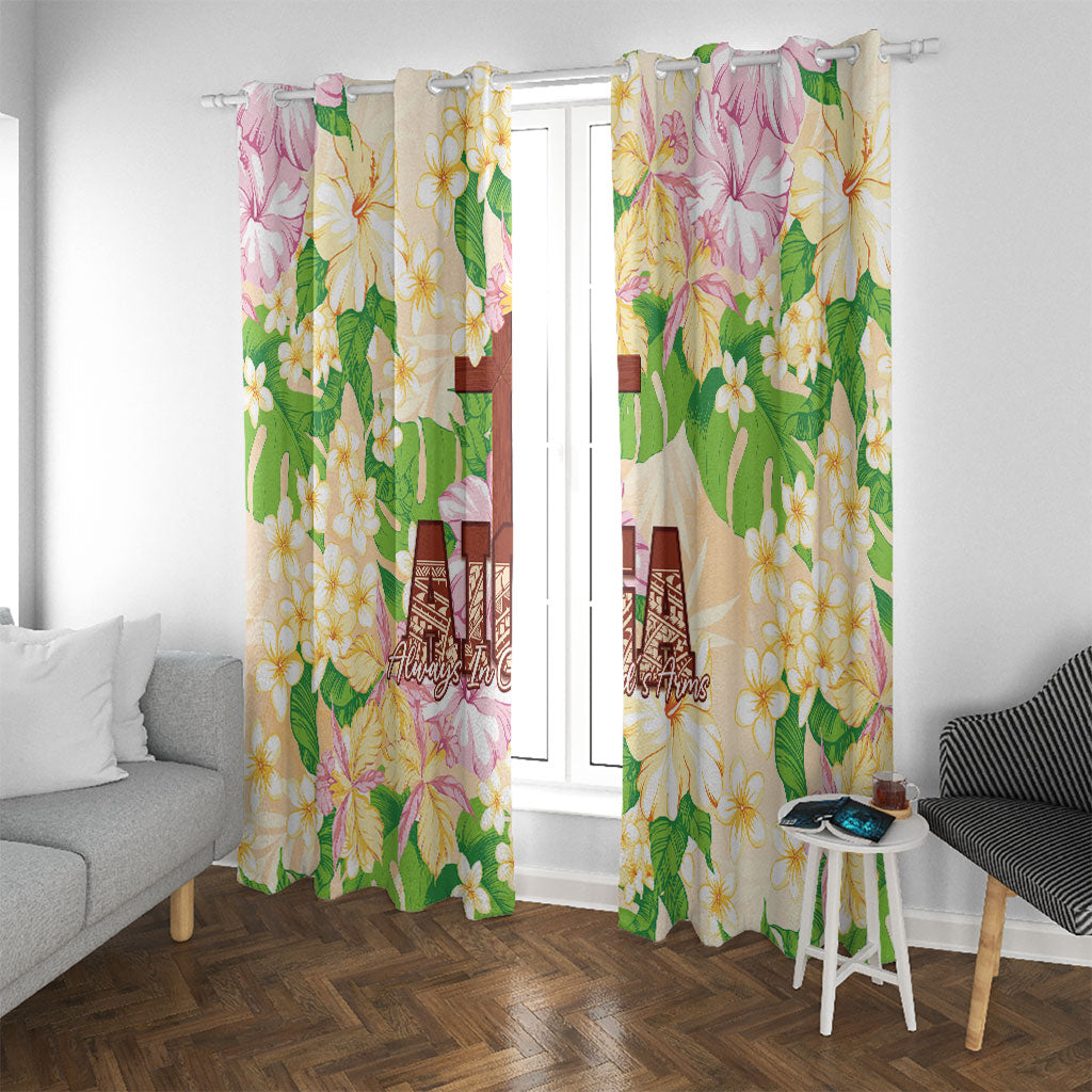 Samoa AIGA Floral Theme Window Curtain Always In God's Arms