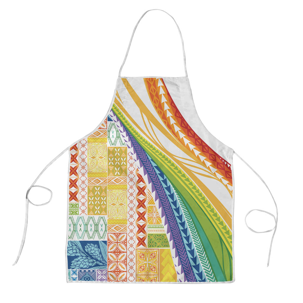 Pasifika Samoa Siapo Malu Tattoo Inspired Apron Fa'afafine Rainbow Theme LT7 Multicolor - Polynesian Pride