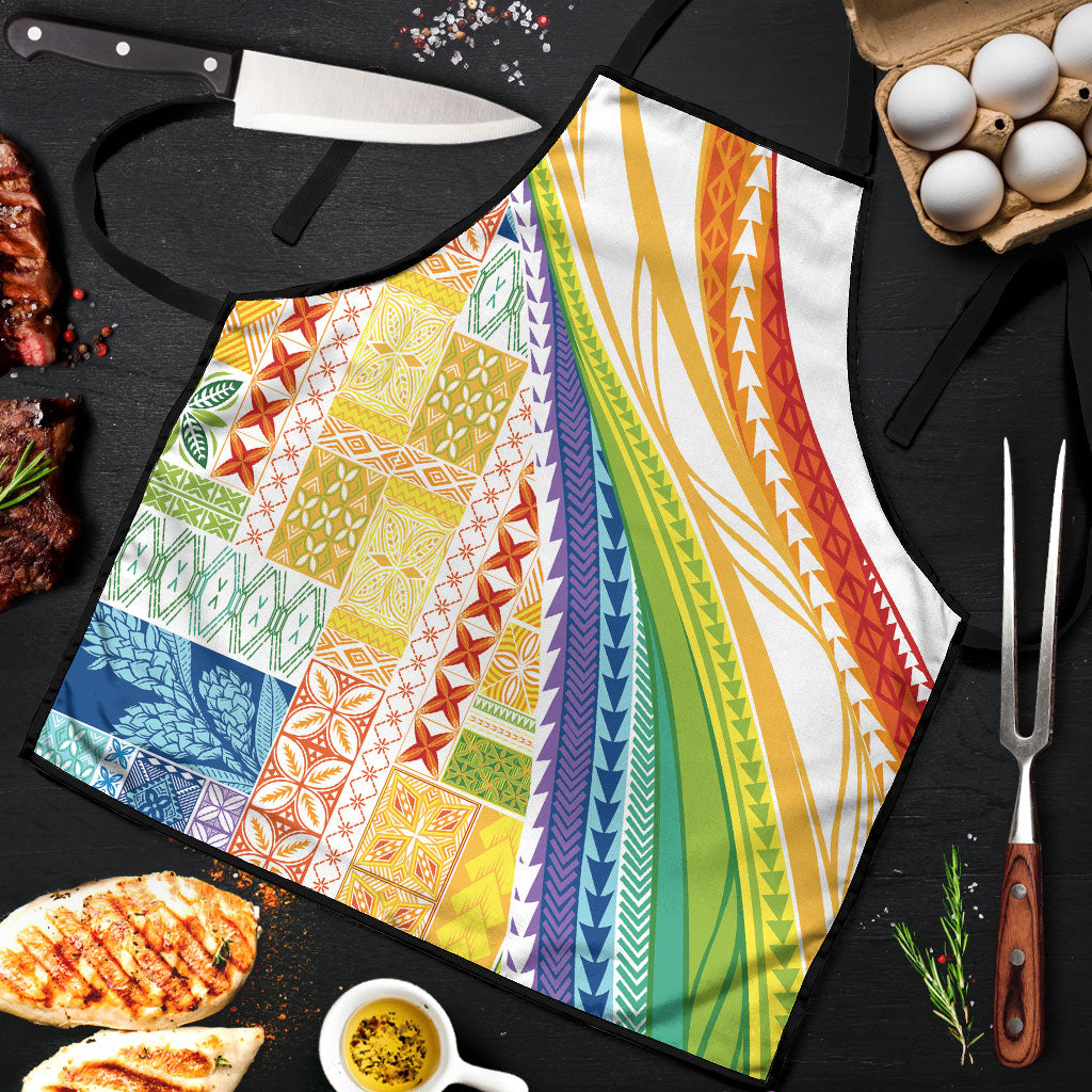 Pasifika Samoa Siapo Malu Tattoo Inspired Apron Fa'afafine Rainbow Theme