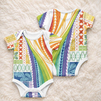 Pasifika Samoa Siapo Malu Tattoo Inspired Baby Onesie Fa'afafine Rainbow Theme