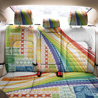 Pasifika Samoa Siapo Malu Tattoo Inspired Back Car Seat Cover Fa'afafine Rainbow Theme