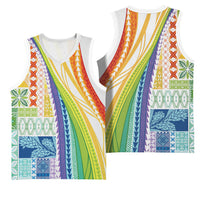 Pasifika Samoa Siapo Malu Tattoo Inspired Basketball Jersey Fa'afafine Rainbow Theme