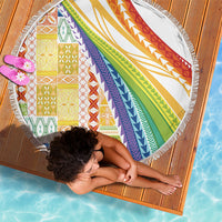 Pasifika Samoa Siapo Malu Tattoo Inspired Beach Blanket Fa'afafine Rainbow Theme