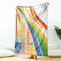 Pasifika Samoa Siapo Malu Tattoo Inspired Blanket Fa'afafine Rainbow Theme