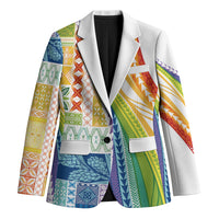 Pasifika Samoa Siapo Malu Tattoo Inspired Blazer Fa'afafine Rainbow Theme