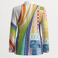 Pasifika Samoa Siapo Malu Tattoo Inspired Blazer Fa'afafine Rainbow Theme