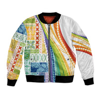 Pasifika Samoa Siapo Malu Tattoo Inspired Bomber Jacket Fa'afafine Rainbow Theme