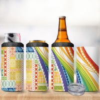 Pasifika Samoa Siapo Malu Tattoo Inspired 4 in 1 Can Cooler Tumbler Fa'afafine Rainbow Theme