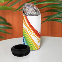 Pasifika Samoa Siapo Malu Tattoo Inspired 4 in 1 Can Cooler Tumbler Fa'afafine Rainbow Theme