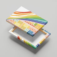 Pasifika Samoa Siapo Malu Tattoo Inspired Canvas Wall Art Fa'afafine Rainbow Theme