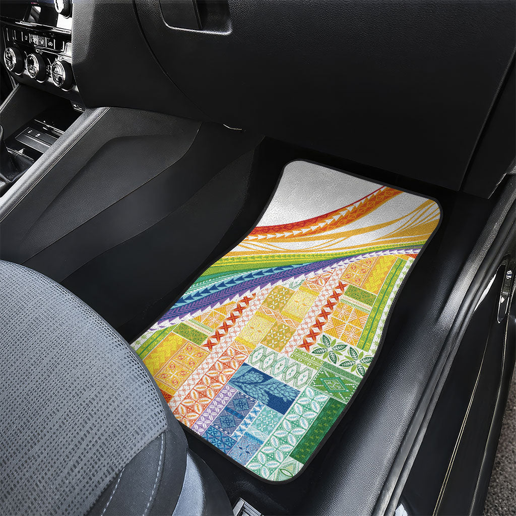 Pasifika Samoa Siapo Malu Tattoo Inspired Car Mats Fa'afafine Rainbow Theme